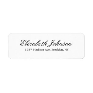 Elegant Black & White Bold Calligraphy Script Return Address Label
