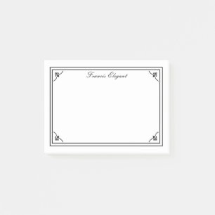 Elegant Black White Border Personalized Notes