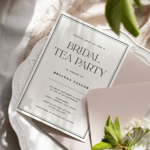Elegant Black & White Bridal Tea Party Invitation