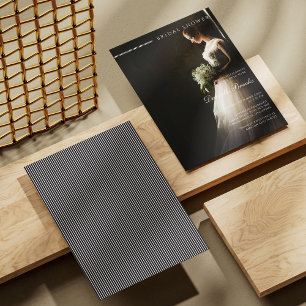 Elegant Black & White Bride Photo Bridal Shower Invitation