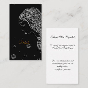 Elegant Black & White Bride Silhouette Guest Enclosure Card
