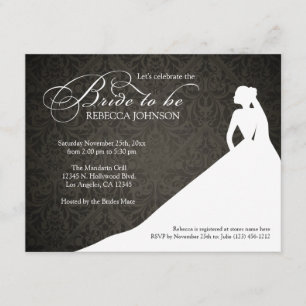 Elegant black & white 'Bride to Be' bridal shower Invitation