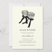 Elegant Black White Brunch Bubbly Bridal Shower 