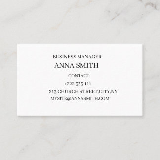 Elegant Black & White Business Card