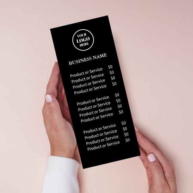 Elegant Black & White Business Logo Beauty Salon  Rack Card (Creator Uploaded)