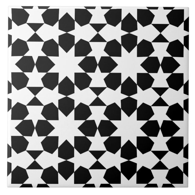 Elegant Black &white  Ceramic Tile (Front)