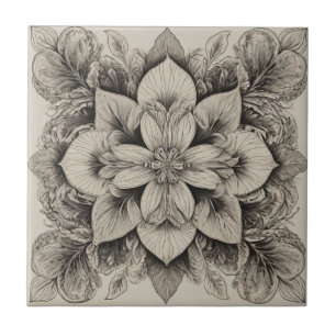 Elegant Black & White  Ceramic Tile