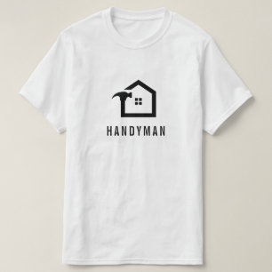 Elegant Black & White Construction Handyman T-Shirt