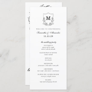 Elegant Black & White Crest Ceremony Program