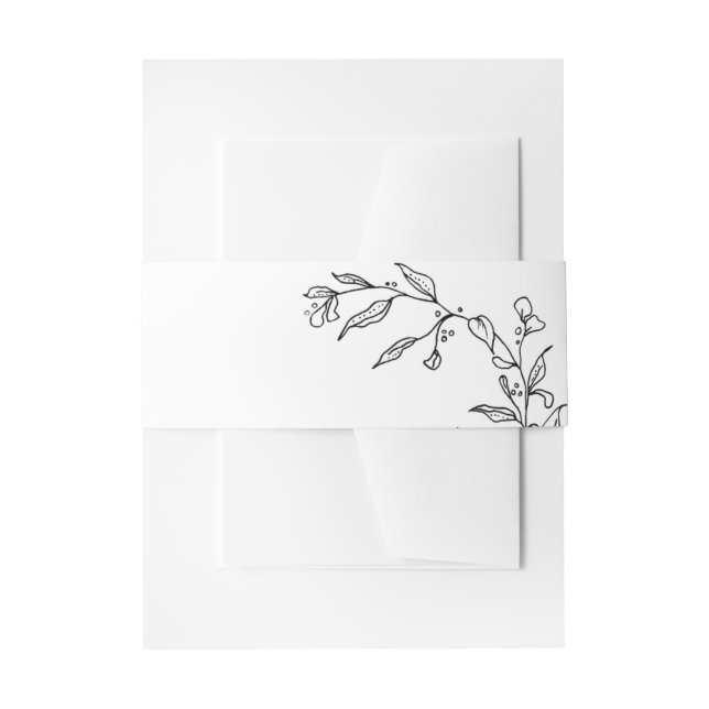 Elegant Black & White Crest Invitation Belly Band (Front Example)