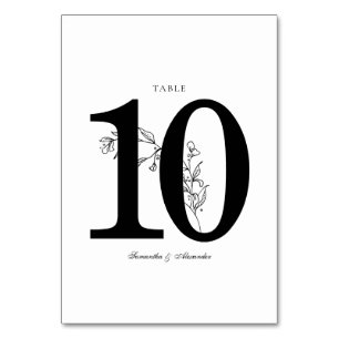 Elegant Black & White Crest Table Number