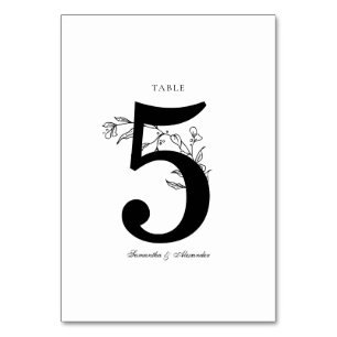 Elegant Black & White Crest Table Number