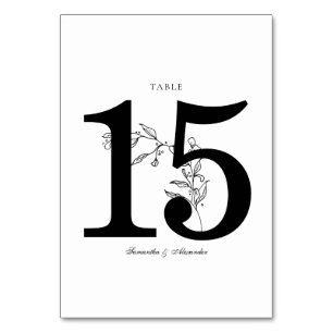 Elegant Black & White Crest Table Number