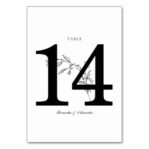 Elegant Black & White Crest Table Number