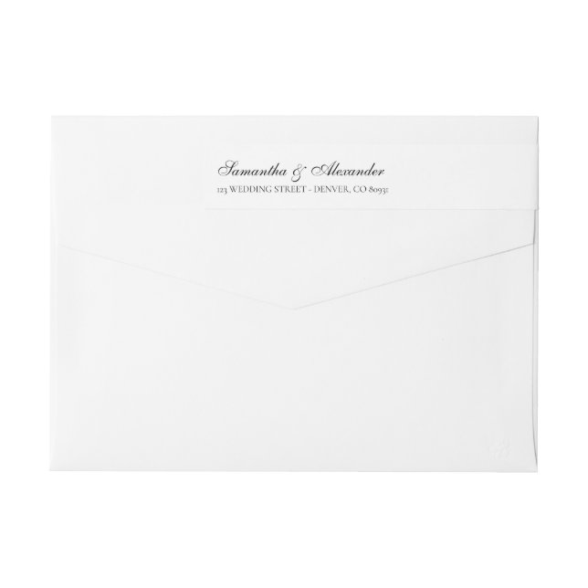 Elegant Black & White Crest Wrap Around Label (Back)
