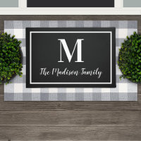 Elegant Black White Custom Monogram Initial