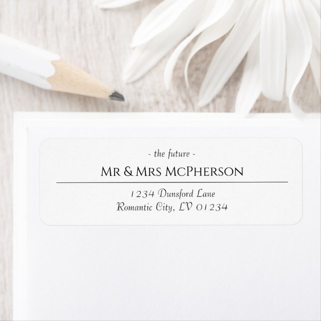 Elegant Black White Custom Return Address Labels  (Insitu)