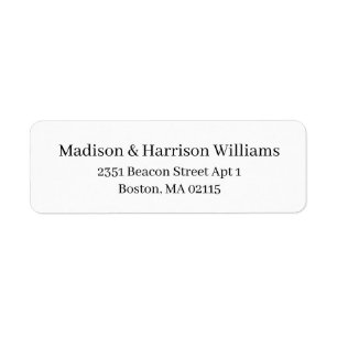 Elegant black white Custom Serif return address Return Address Label