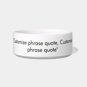Elegant black white custom text phrase quote bowl