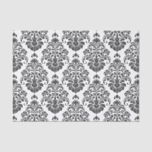 elegant black white Damask party Tissue Paper