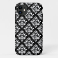 Elegant Black & White Damasks Geometric Pattern