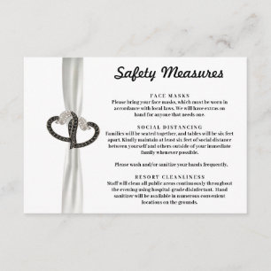 Elegant Black & White Diamond Safety Measures Enclosure Card