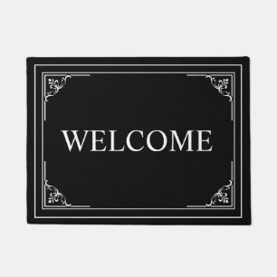 Elegant black &white  doormat