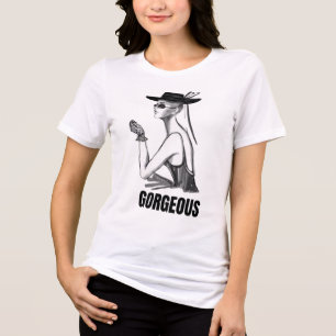 Elegant Black & White Fashion Illustration Tee G