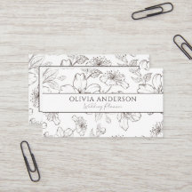 Elegant Black & White Floral Modern Line Art