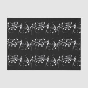 Elegant Black White Floral Tissue Paper