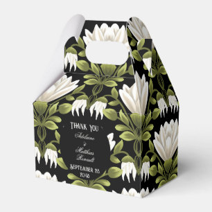 Elegant Black & White Floral Wedding: Calligraphy  Favour Box