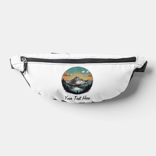 Elegant black white Forest Camping Trip Custom Bum Bags (Lay Down)
