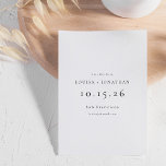 Elegant Black White Formal Minimalist Wedding  Save The Date<br><div class="desc">Elegant Minimalist Chic Classic Black White Formal Wedding Save the Date</div>