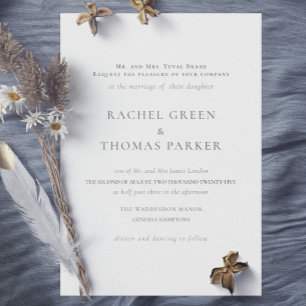Elegant Black & White Formal Monogram Wedding Invitation