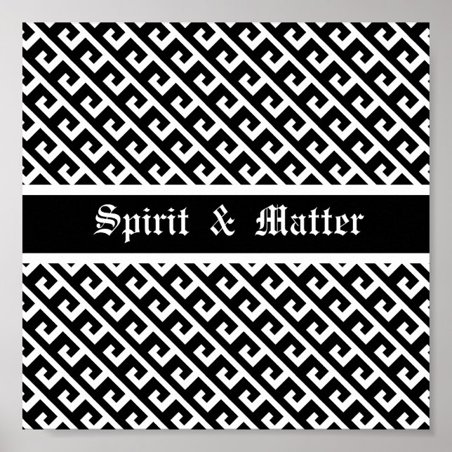 Elegant Black & White Geometric Pattern Poster (Front)