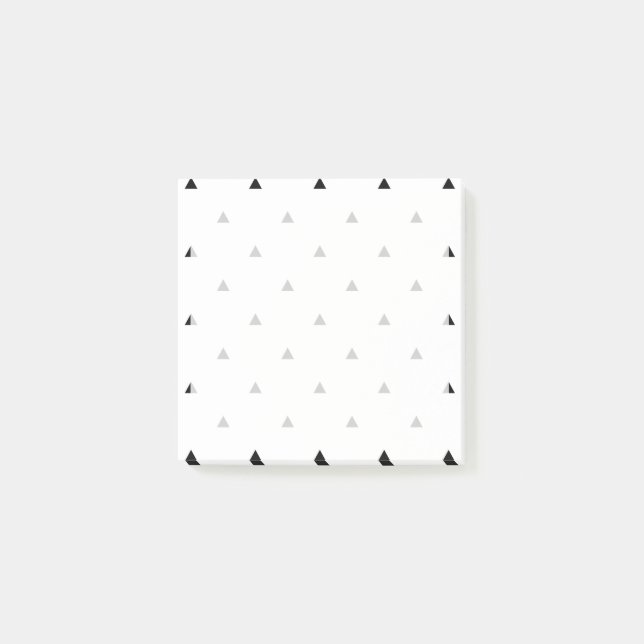Elegant black white geometric pattern | triangles post-it notes (Front)