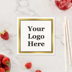 Elegant Black White Gold Business Logo Template Napkin