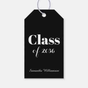 Elegant Black White Graduation Party Customisable Gift Tags