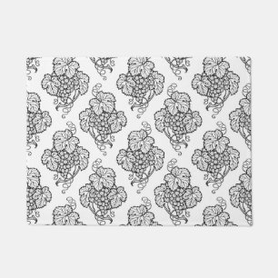 Elegant Black White Grape Bunches Wine Fruit Lover Doormat
