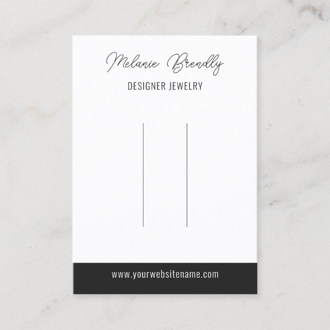 Elegant Black White Hair Clip Display   Business Card (Front)
