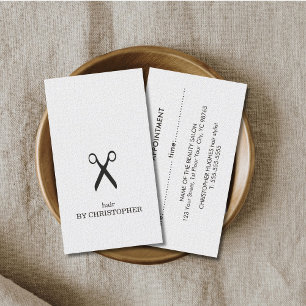 Elegant Black&White Hair Stylist Appointment Card