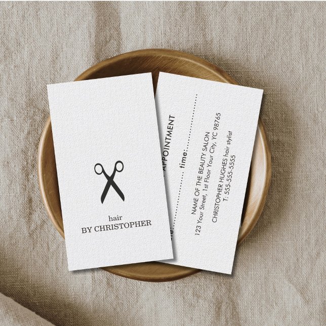 Elegant Black&White Hair Stylist Appointment Card (Creator Uploaded)