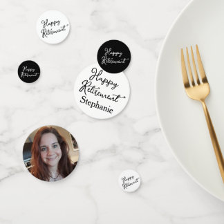 Elegant Black & White Happy Retirement Party Confetti
