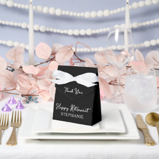 Elegant Black & White Happy Retirement Thank You Favour Box