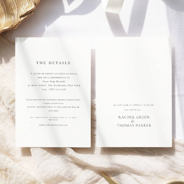 Elegant Black White Information Wedding  Enclosure Card (Creator Uploaded)