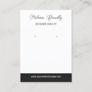 Elegant Black White Jewellery Earring Display  Business Card