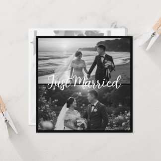 Elegant Black & White Just Married Wedding
