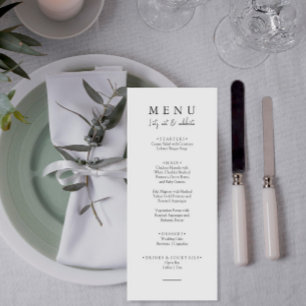 Elegant Black & White Let's Eat Script Wedding Menu
