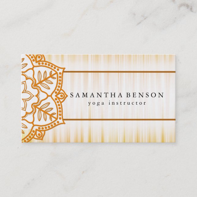 Elegant Black & white Lotus Flower Logo Yoga Business Card (Front)
