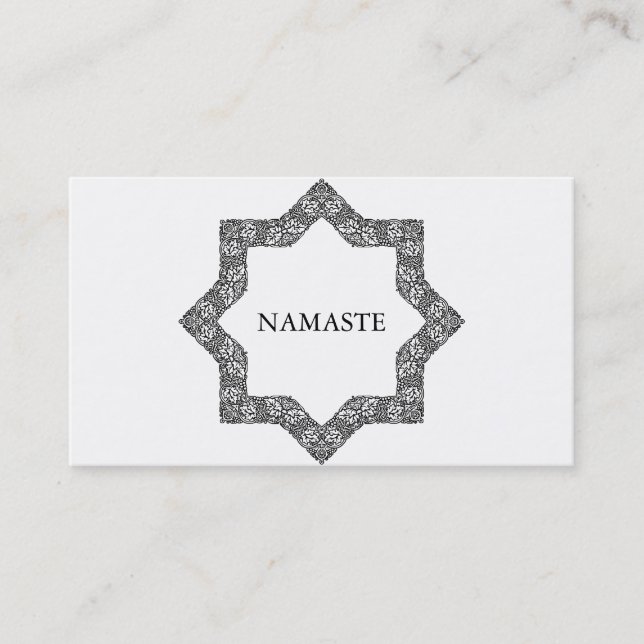 Elegant Black & white Mandala Art Logo Yoga Business Card (Front)